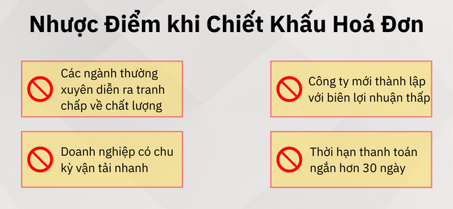  4 Nhược điểm khi Chiết khấu hoá đơn